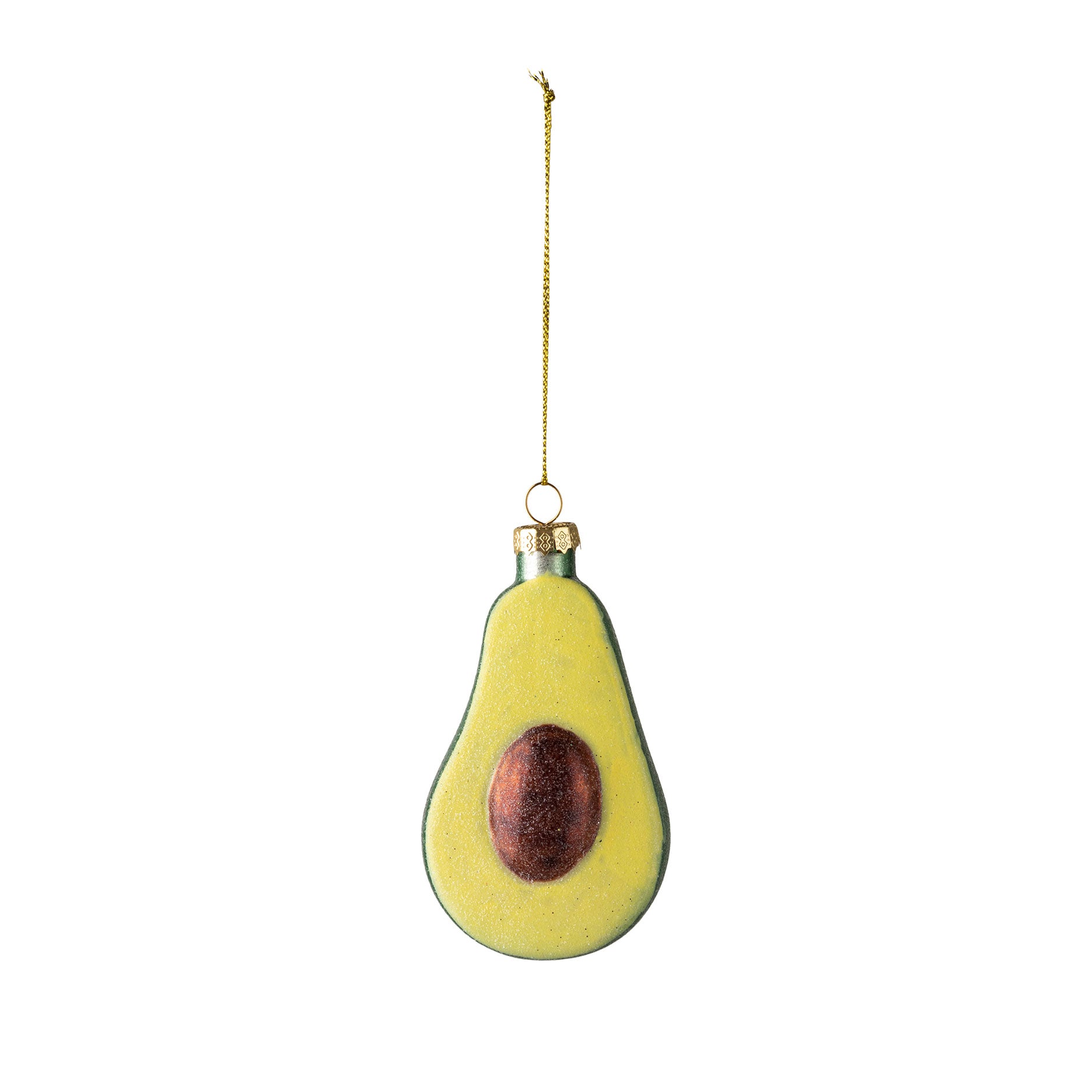Avocado-Weihnachtskugel aus Glas 10 cm